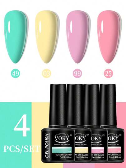 VOKY 马卡龙系列 4 色可选——热门冰透马卡龙系列，4 种颜色可选，适用于美甲沙龙 DIY 美甲凝胶