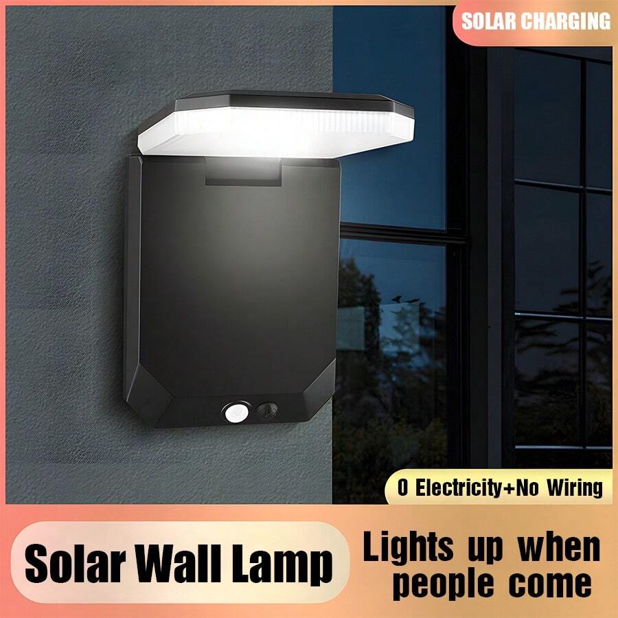 1pc Outdoor Solar Folding Wall Light With Motion Sensor LED Safety Light For Patio Outdoor Deck Porch Barn Garage - Solar Lights - View 1