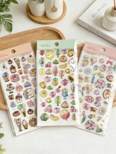 日式贴纸（非3D水晶材质），独特设计，高端品质，多种款式可选，适用于家居装饰、卧室、客厅、梳妆台等。