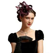 1 chiếc mũ cài tóc đính hoa và lông vũ, kiểu dáng Bohemian cổ điển thanh lịch, thích hợp cho các bữa tiệc, đám cưới, tiệc trà, tiệc cocktail, ngày hội đua ngựa, phù hợp cho mọi mùa. - HA9186 - Xem 17