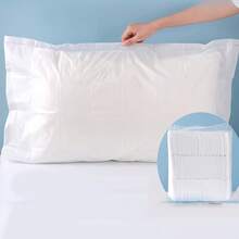 1/5/10个装一次性加厚枕套，适用于酒店客房、美容院，防污染透气，酒店旅行专用枕套（不含枕芯），沙龙用品，旅行必备，轻便外壳，复古风格，易于清洁，酒店业主 - 彩色 - 查看 3