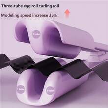32毫米S型蛋卷卷发棒，负离子美发器，4档温度设置，30秒快速加热，防毛躁卷发器，新手友好，持久耐用，居家旅行必备美发造型工具 - 彩色 - 查看 11