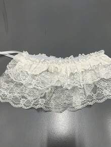 Women's Sweet Mesh Lace Mid-Length Dress, Layered Skirt For Spring & Summer, Anti-Flashing Concealed Thigh Mini Skirt - Multicolor - View 5