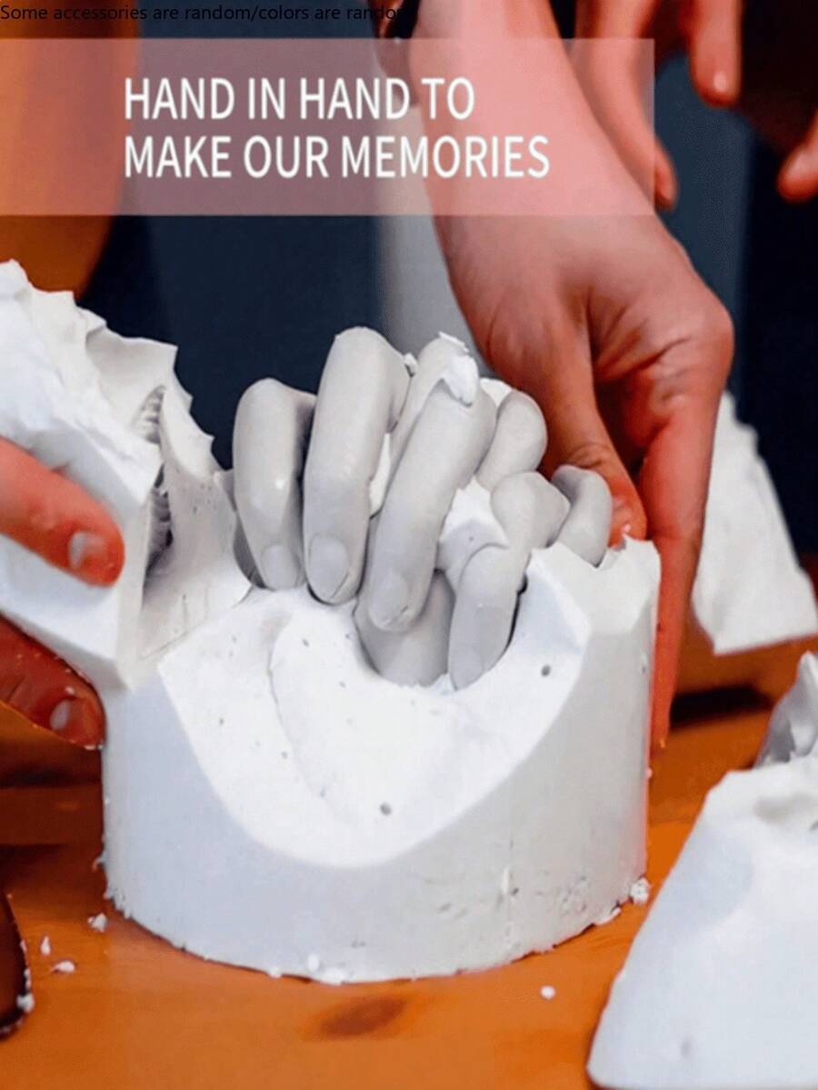 Create A Lasting Memory With This DIY Couple'S 3D Hand Model Set! Valentine's Day Gift - Multicolor - View 1