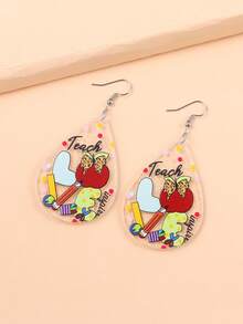 2 đôi bông tai acrylic hình giọt nước tối giản dành cho nữ, thích hợp cho mùa tựu trường, Ngày Nhà giáo. - Trong sáng - Xem 15