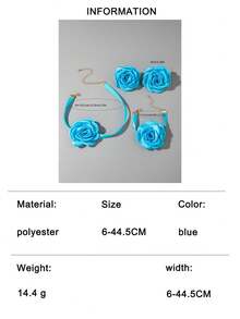 imoli Bộ 3 món phong cách Bohemian bằng polyester, gồm bông tai, vòng tay và dây chuyền hình hoa hồng 3D, món quà tuyệt đẹp dành cho phụ nữ đi nghỉ mát ở bãi biển. - Nhiều màu - Xem 17