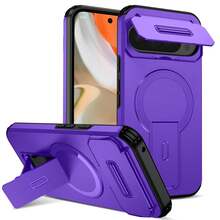 1 ốp lưng điện thoại cơ khí có chân đế ẩn và bảo vệ camera, phù hợp với Pixel 8, A, 9 PRO, 10 PROXL - Màu tím - Xem 12