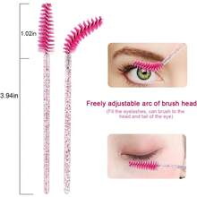 Disposable Spoolies (100pcs / 20pcs / 50pcs) – Ideal For Mascara, Eyelash Extensions, Brow Grooming, Eyeshadow, And Cleaning & Fluffing Application - Hot Pink - View 3