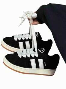 Women's Casual Stylish Men's Tennis Shoes With Flat Sole, Classic Traditional, Lightweight, Comfortable, Street Style - 營地/黑色 - 查看 1