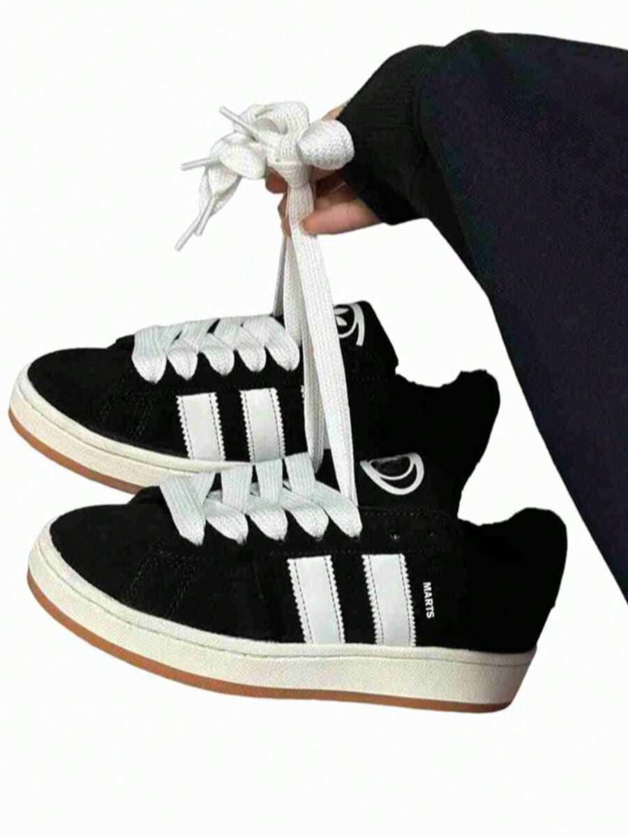 Women's Casual Stylish Men's Tennis Shoes With Flat Sole, Classic Traditional, Lightweight, Comfortable, Street Style - 營地/黑色 - 查看 1