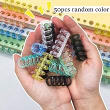 15/30/50pcs Loose-Leaf Binder Rings, 5-Hole Plastic Binding Strips, Removable Loose-Leaf Core, Easy-Open Page Fasteners, Suitable For Organizing Loose-Leaf Papers And Office Supplies, Notebook, Random Color - Random Color - View 12