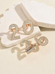 4 chiếc nhẫn số 2026 đính đá, trang sức kỷ niệm mang tính biểu tượng, cá nhân hóa, sang trọng, cao cấp cho tiệc năm mới. - Vàng - Xem 4