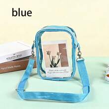 1 chiếc túi đeo chéo trong suốt bằng nhựa dẻo ngẫu nhiên dành cho trẻ em, túi đeo vai unisex, túi đựng đồ vệ sinh cá nhân và trang điểm kiểu dáng hiện đại dùng ngoài trời. - Nhiều màu - Xem 4