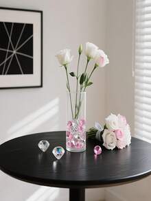 3000pcs Pink Acrylic Faux Diamond Crystal, Vase Filler, Sparkling Simulated Diamond For Vase Decor, Candle Centerpiece, Tabletop Scatter, Wedding Party Thanksgiving Event Art & Craft, Birthday Decor Favors, Christmas Home Decor - Set - View 8