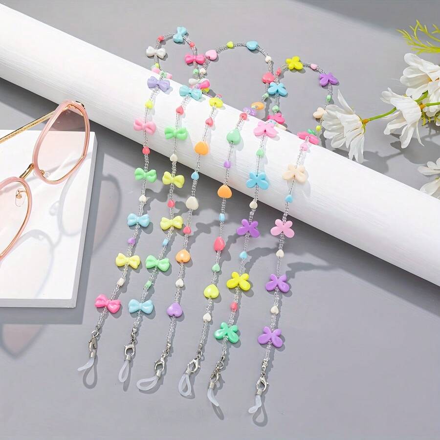1 Piece Of Acrylic Heart-Shaped And Star-Shaped Mixed Women's Eyeglass Chain - Hình trái tim - Xem 1