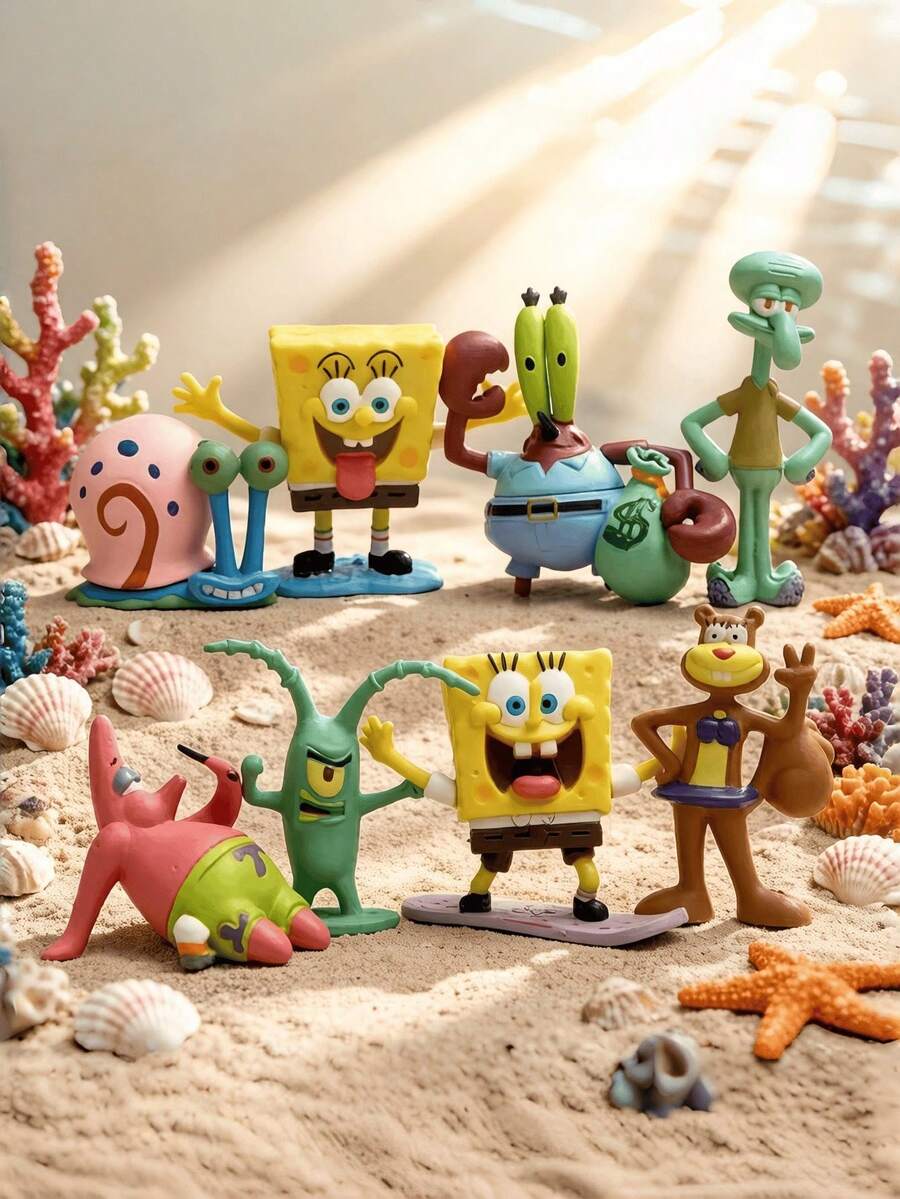 Bộ sưu tập 12 tượng gia đình SpongeBob SquarePants, gồm SpongeBob SquarePants, Patrick Star, Squidward, Sandy, Plankton, Mr. Krabs và các cư dân Bikini Bottom, dùng để trang trí bàn làm việc, trang trí xe hơi, quà sinh nhật hoạt hình dễ thương, đồ trang trí sinh nhật SpongeBob SquarePants và những người bạn, đồ trang trí bàn làm việc kiểu ngẫu nhiên, phụ kiện trang trí bánh kem, đồ trang trí dưới nước bể cá, lý tưởng cho các ngày lễ, sinh nhật, quà Giáng sinh, quà nhét vào tất Giáng sinh, quà sinh nhật không thể thiếu cho người hâm mộ SpongeBob SquarePants, sản phẩm thực tế có thể khác với hình ảnh. - ngẫu nhiên - Xem 1