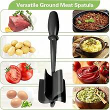1pc Meat Chopper, Heat Resistant Meat Masher For Ground Beef, Hamburger Meat, 5 Curve Blade Hamburger Chopping Ground Meat Smasher Ground Beef Chopper, Mix And Chop Kitchen Tool: Home & Kitchen - Multicolor - View 8