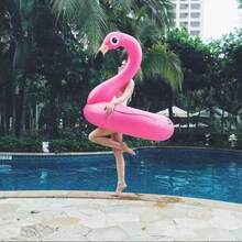 Giant Inflatable Flamingo Pool Float For Adults - Premium Tropical Island Lounger With Cup Holder, Large Pink Flamingo Raft, Quick-Dry Reusable Vinyl Air Mattress, Beach Party Floaties For Poolside Relaxation, Summer Vacation Swim Accessories - 彩色 - 查看 8