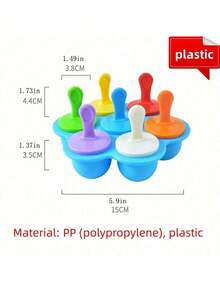 1/2 Set 7-Cavity Tray, DIY Mold, Multipurpose Ice Pop And Ice Lolly Mold, Colorful Ice Pop Mold For Summer - Multicolor - View 3