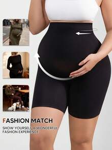 Suprenx Pantalones cortos de maternidad con soporte para el vientre, ropa de maternidad suave y transpirable - Negro - Ver 5