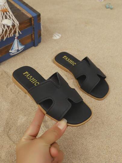 1 Pair Genuine Leather Toddler/Little Girls' Flat Sandals, Minimalist Adjustable Strap Round Toe Fashion Elegant Cute Roman Sandals, Suitable For 6-17 Years Old Girls Daily Casual Vacation Beach Wear, Spring/Summer 2026