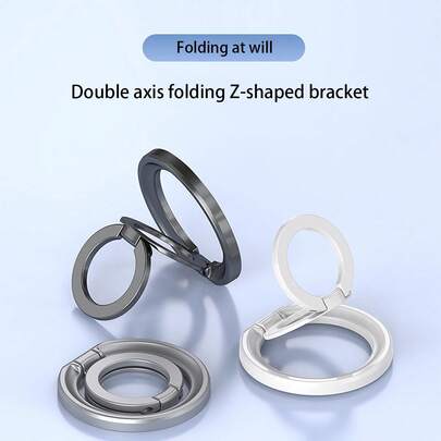 Adjustable Magnetic Phone Ring Holder Stand Foldable Magnetic Phone Grip Stand, Portable Dual-Ring MagSafe Phone Holder, Phone Accessories, Supports Grip Spring Gift