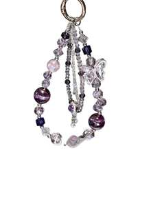 1件奢华紫色蝴蝶串珠手机挂绳，优雅百搭包饰 - 彩色 - 查看 4