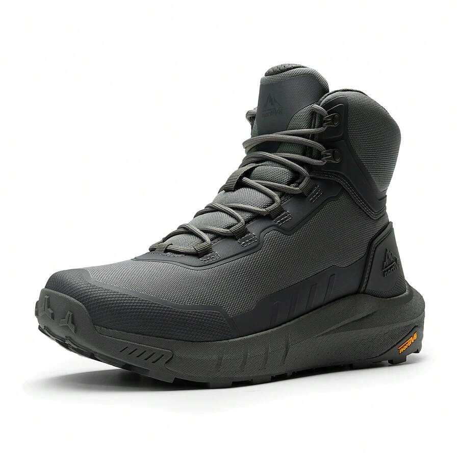 Men's Tactical Hiking Boots Lightweight, Cushioned Sole For All-Day Comfort, Side Zipper For Easy On/Off, Motorcycle Combat-Style, Military-Inspired, 8-Inch Boots With Arch Support – Terrascope - 灰色 - 查看 1