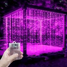 8 Modes Room Bedroom Living Room Window Curtain String Lights, 4 Light Color Options, Suitable For Valentine's Day Decor, Yard Camping Decor, Holiday Lighting Decor, Indoor & Outdoor Decor, Fairy Wreath Decor, Patio Decor, Romantic Atmosphere Room Decor, Sparkling Fairy Lights, Birthday Party Decor, Battery Operated Curtain Lights, Garden Decor, Holiday Lights, Wedding Party Decor Lights, Christmas & Halloween Decorative Lights - Battery Box Curtain Light - View 19