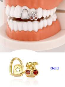 3件套时尚个性嘻哈风格牙套，镂空铜合金氧化锆牙套，男女皆宜的酷炫礼物 - 彩色 - 查看 13