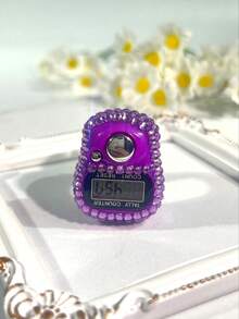 Máy đếm số bằng nhẫn đính đá kỹ thuật số mới, máy đếm bấm tay tiện lợi giúp giảm căng thẳng, thích hợp cho kinh doanh, cầu nguyện, lễ hội và làm quà tặng. - Nhiều màu - Xem 9