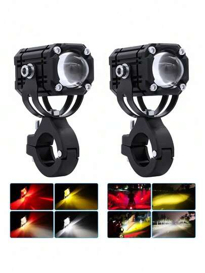 2pcs Faros Auxiliares Led Con Estorbo 4 Modo Para Auto Moto