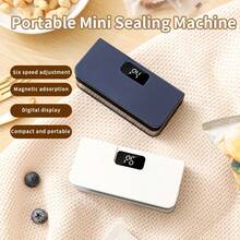 SOKANY Mini Bag Sealer With Cut+Seal Combo, Type-C 1300mAh, Smart Digital Display, 6 Temps, Magnetic For Fridge. Seals Tea Bags, Nuts, Bread Bags. Perfect For Home/Dorm/Office; Essential Kitchen Tool. - Below 0.5L - View 5