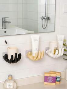 Creative Hand-Shaped Wall Hook, Waterproof & Moisture-Proof, Bathroom & Entryway Storage Organizer - Multicolor - View 1