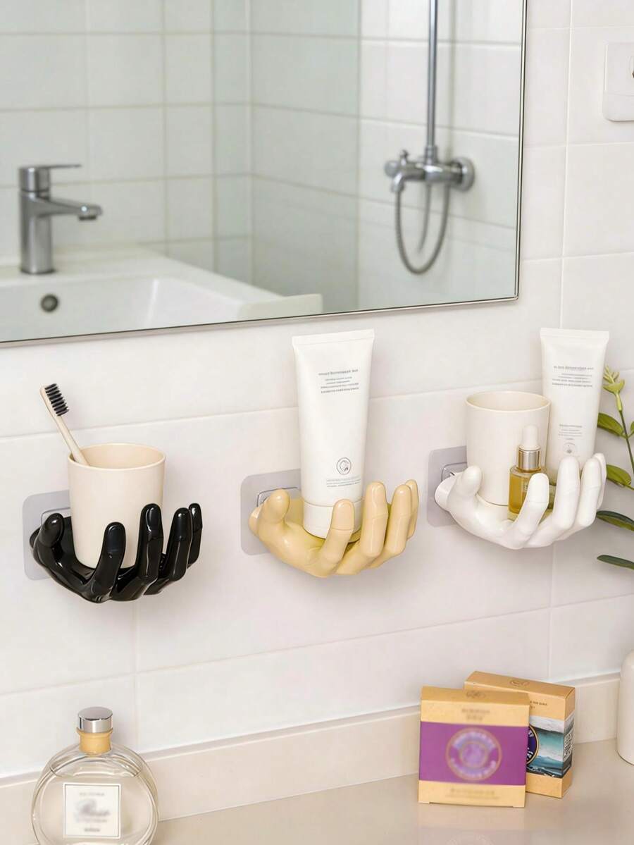 Creative Hand-Shaped Wall Hook, Waterproof & Moisture-Proof, Bathroom & Entryway Storage Organizer - Multicolor - View 1