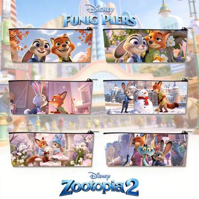 1/2 chiếc túi đựng đồ đa năng cỡ lớn họa tiết hoạt hình Nick và Judy, hộp đựng bút bằng da PU dung tích lớn, thích hợp để sắp xếp đồ dùng học tập, trang trí bàn làm việc văn phòng hoặc làm quà tặng ngày lễ, món quà thú vị và ý nghĩa.