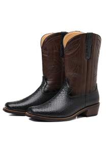 Mioeert Giày bốt cao bồi nam, bốt cao bồi kiểu miền Tây mũi vuông có khóa kéo. - màu đen - Xem 7