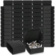 50 piezas Cajas de regalo, Cajas de regalo de papel, Cajas de cartón decorativas mini con tapas, Adecuadas para regalar aretes, joyas, pulseras (3 colores) - Ver 2
