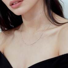 1 x S925 Sterlingsilber Kette, mit einem kühlen, zurückhaltenden Glanz und einem eleganten Schimmer (geeignet für Männer und Frauen) - Dieses minimalistische Stück ist perfekt zum Kombinieren und eine ausgezeichnete Wahl als Festtagsgeschenk - Weiss - Übersicht 8