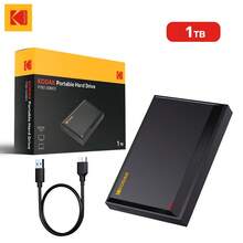 Kodak 柯达 2.5 英寸便携式外置硬盘，提供 500GB 和 1TB 两种容量选择，USB 3.0 接口，兼容 PlayStation PS4/PS5、Xbox、Mac、PC 台式机和 Macbook。 - 查看 12