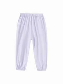 Balabala Boys Girls Summer Lightweight Breathable Mesh Spliced Casual Jogger Pants - Pink Purple - View 5