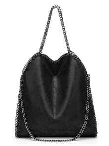 Women's Handbags, Vegan Chain Crossbody Bag, Chain Bag, New Chain Crossbody Bag, Handbag, Bucket, Tote, Ideal For Leisure, Work And Shopping - Pump Bag - Women's Shoulder Bag - Beach Bag - Women's Handbag - Stitch - Shopping Bag - Pump Bag - High School Handbag - Evening Bag - màu đen - Xem 3