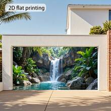 2D Printed Fabric Waterfall Garage Door Banner With Natural Inspiration, Vibrant Colors, Suitable For Creating Stunning Backdrops For Outdoor Events, 2D Flat Design - 14 - View 2