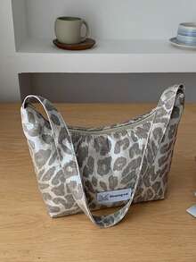 Fashionable Leopard Print Underarm Bag, Lightweight Versatile Shoulder Handbag, New Spring Collection - Silver - View 4