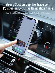 1个多功能磁吸式车载仪表盘手机支架，斜挎支架 - 黑色 - 查看 4