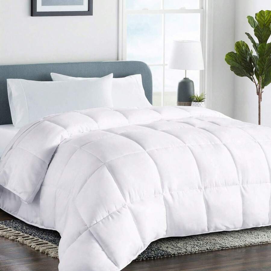 1pc Ultra Soft & Comfortable Feather Down Comforter - White - View 1