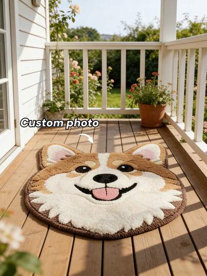 1 pieza Alfombra personalizada con cara de gato - Foto personalizada, Felpudo con retrato de mascota personalizado, Esterilla de cama para mascota personalizada, Conmemoración de mascota en 3D, Regalo único para amantes de las mascotas, Ideal para el Día de San Valentín, Cumpleaños, Navidad, Cumpleaños de mascota