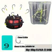 Bộ 1 bộ lồng mồi chống vướng kiểu Châu Âu, lồng mồi bằng chất liệu ABS chắc chắn, sáu lưỡi câu xoay bằng thép carbon, tùy chọn trọng lượng 7-13 pound, bộ câu tự xoay dành cho cá chép và cá diếc kiểu Châu Âu, giúp tăng tỷ lệ thành công khi câu cá. - Nhiều màu - Xem 8