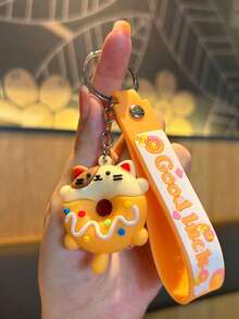 1pc Cute Animal Donut Keychains - Perfect For Bags, Car Keys And Party Gifts | Silicone Material, Ideal Birthday And Party Gifts Favors - Multicolor - View 7
