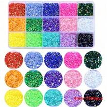 15 隔层树脂彩色混合钻石配件盒，3 毫米 4 毫米 5 毫米圆形彩色钻石，适用于 DIY 果冻手机壳制作 - 彩色 - 查看 4